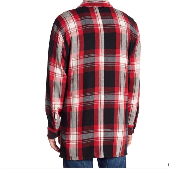 True Religion Red Plaid Flannel Shirt NWT - Picture 9 of 11
